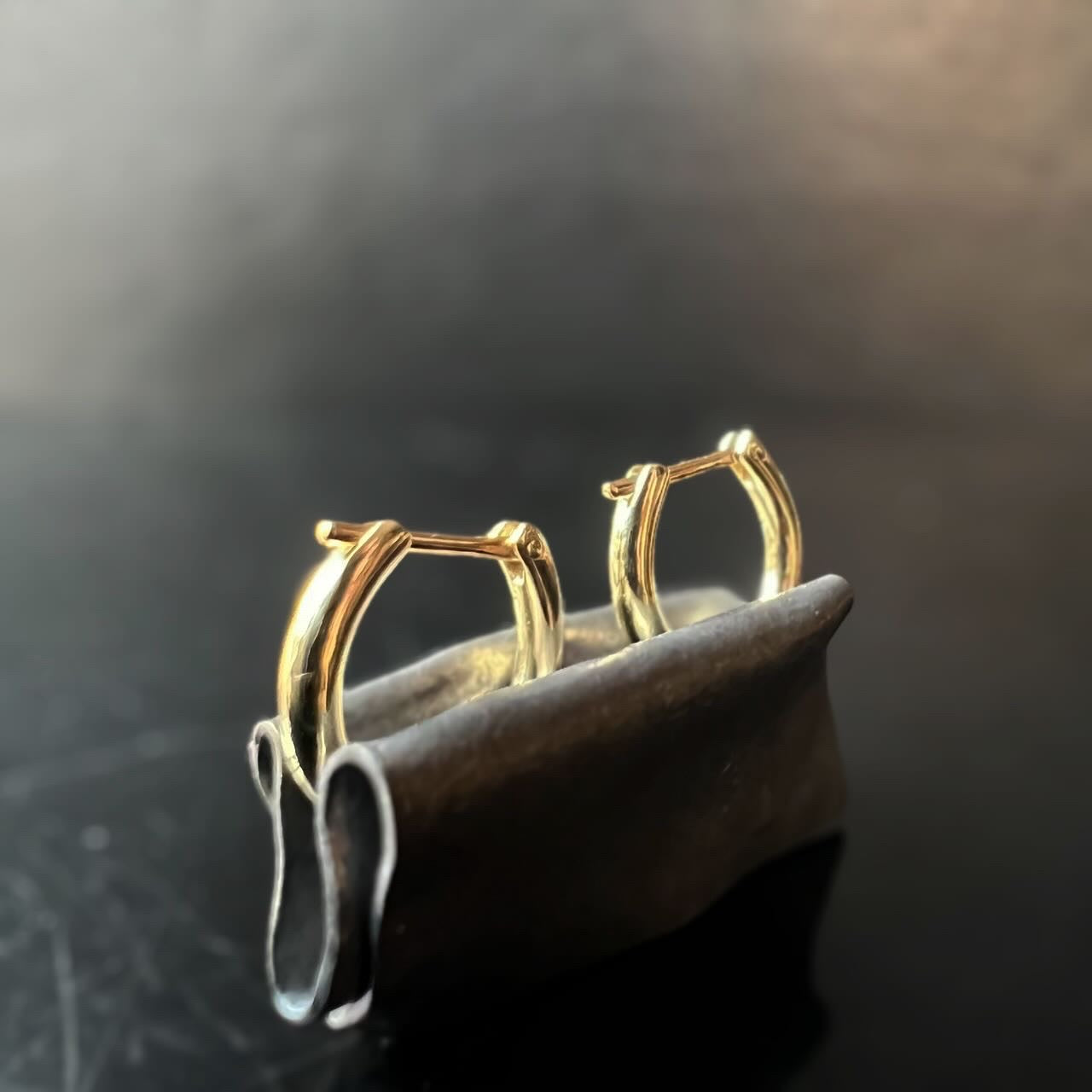 HOOP PIERCED EARRINGS|K18YG
